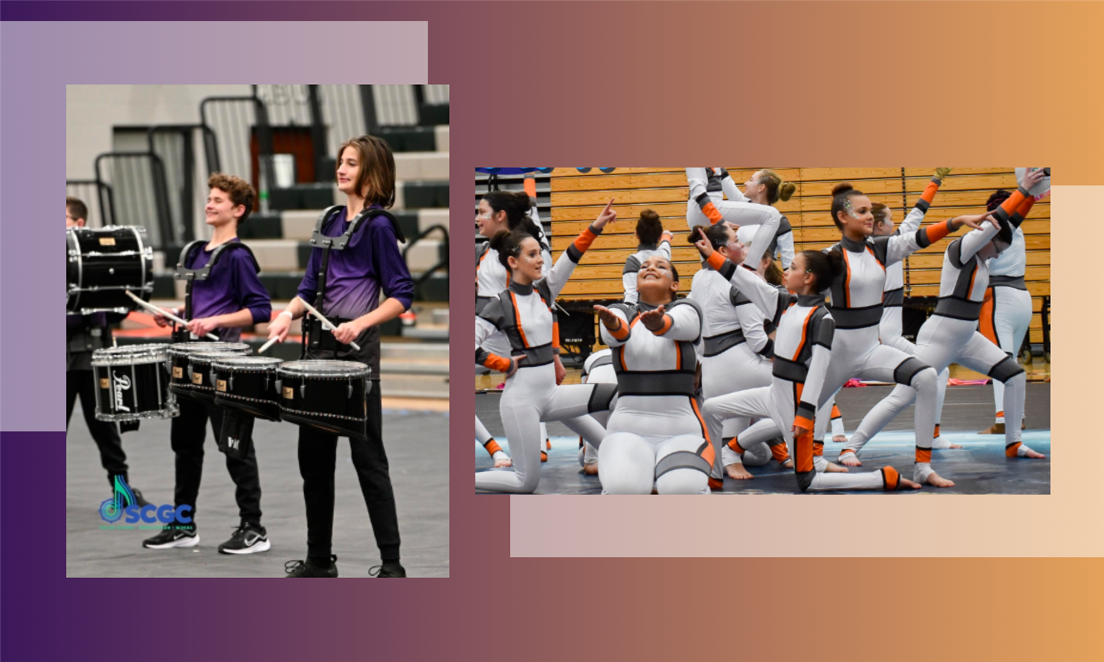 Students in drumline and on color guard
